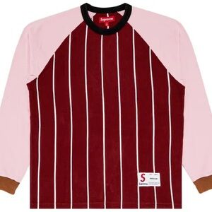 Supreme Stripe Raglan Long-Sleeve Top 'Maroon'